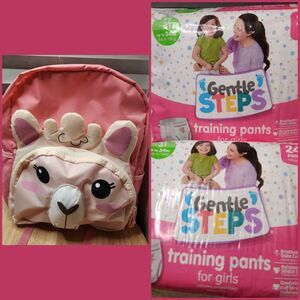 Little Kids Training Pants 2t-3t pink backpack